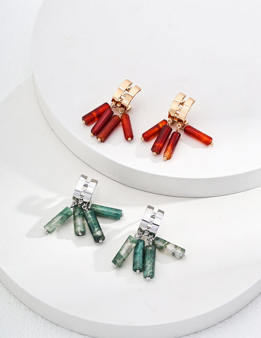 Chinese New Year Agate Earrings