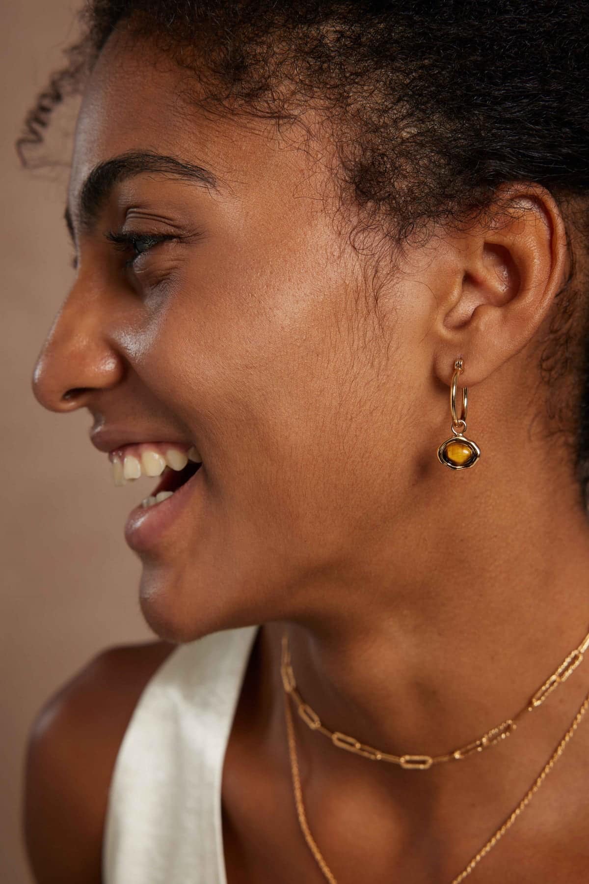 Pure Silver Tiger's Eye Earrings