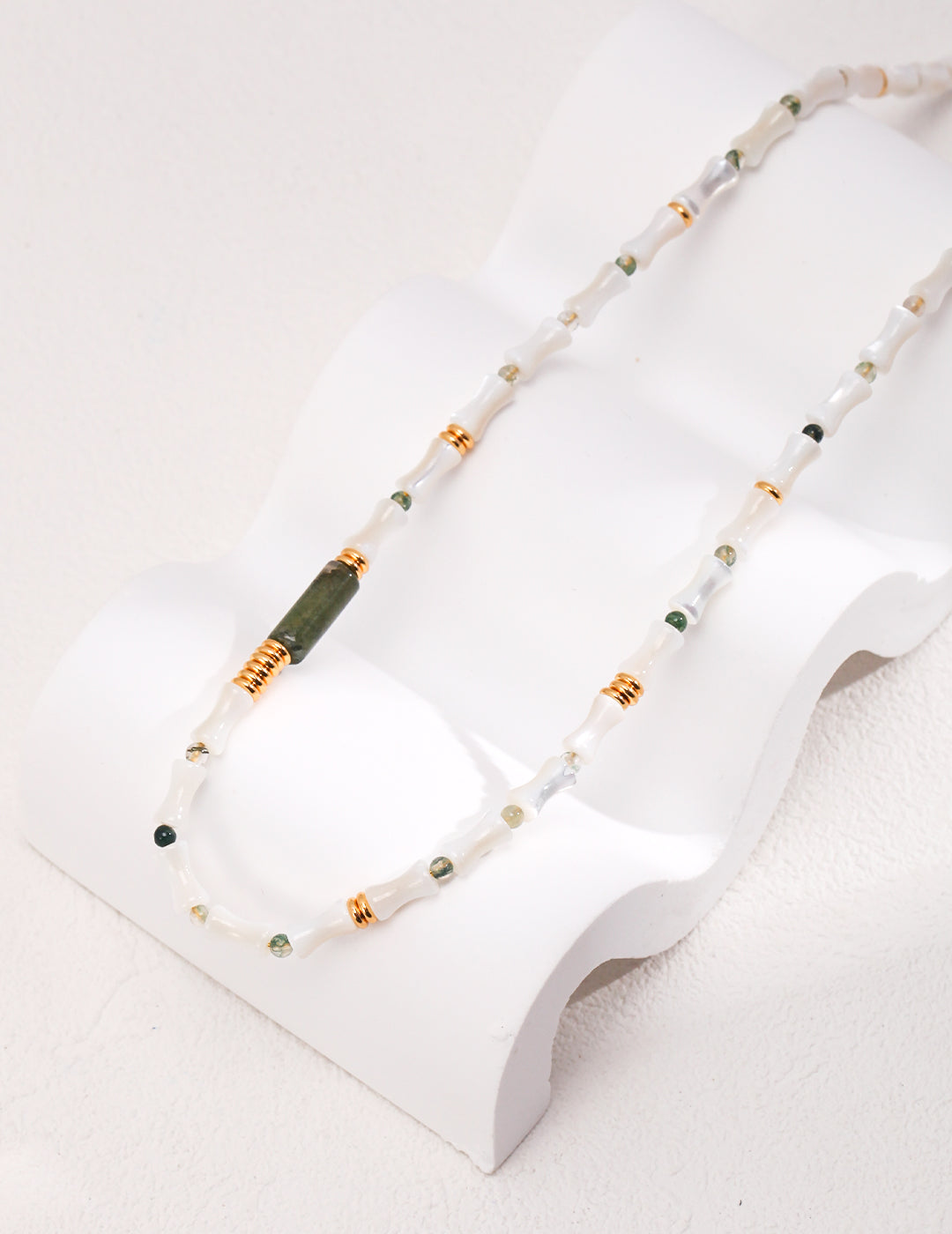 Mother of Pearl Bamboo Shape Necklace