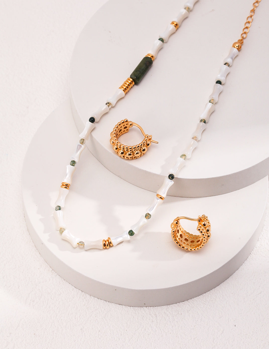Mother of Pearl Bamboo Shape Necklace