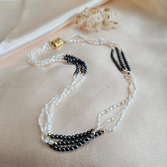 Vintage Freshwater Pearl & Hematite Multi-Strand Necklace