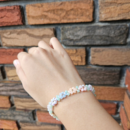 Pastel Garden Handmade Flower Beaded Bracelet
