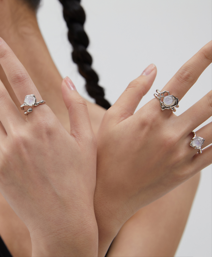 Pure Silver Moonstone Ring