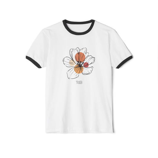 Abstract Cherry Blossom Unisex Cotton Ringer T-Shirt