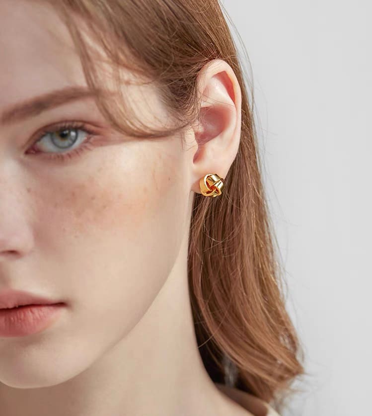 Shiny Knot-Shaped Studs Earrings