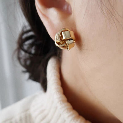 Shiny Knot-Shaped Studs Earrings