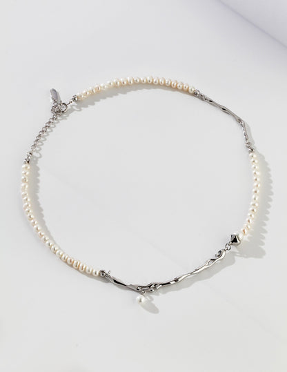 Pure Silver Pearl Necklace