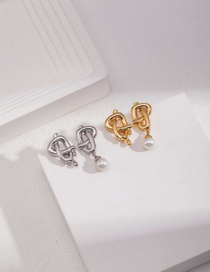 Infinity Heart Bow Earrings