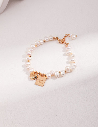 Graduation Luck Pure Silver Pearl Bracelet