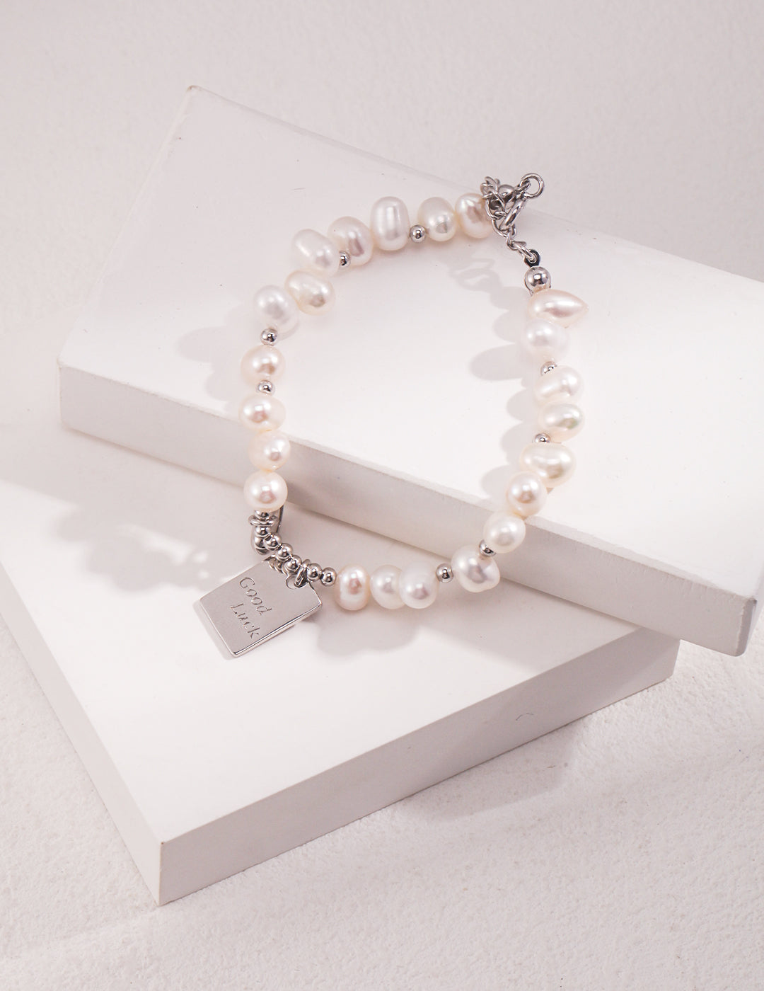 Graduation Luck Pure Silver Pearl Bracelet