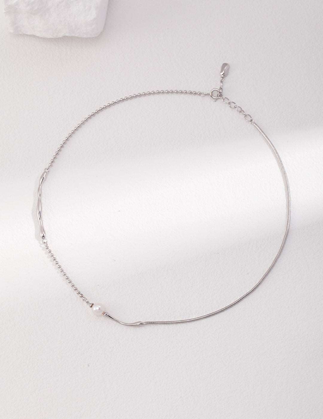 Pure Silver Pearl Necklace