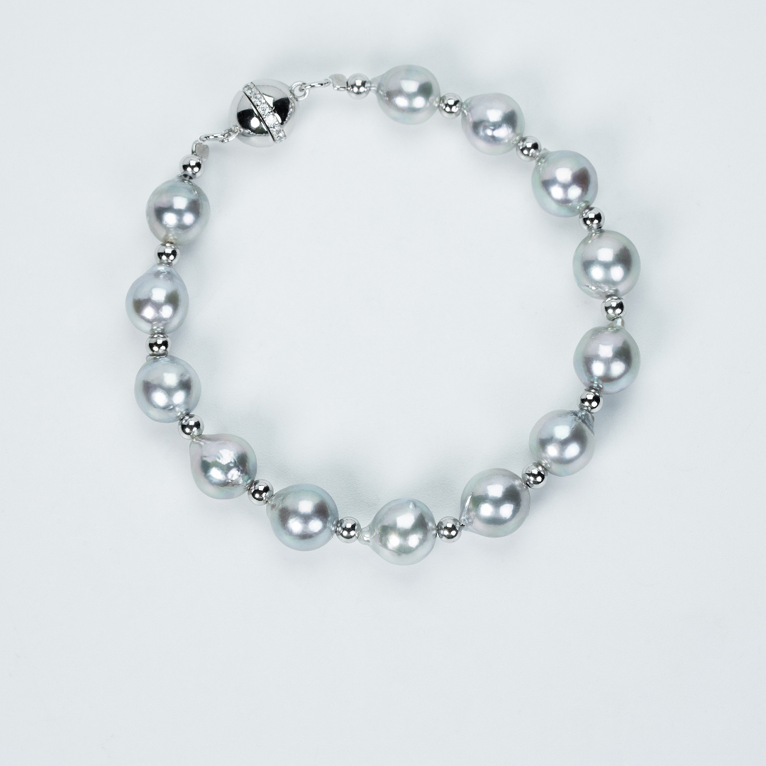 Akoya Saltwater Pearl Silver Bracelet