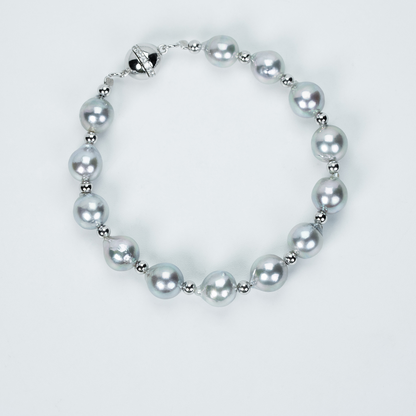 Akoya Saltwater Pearl Silver Bracelet