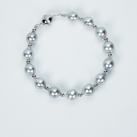 Akoya Saltwater Pearl Silver Bracelet