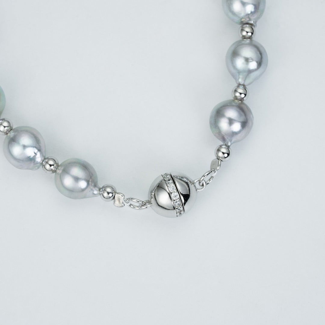 Akoya Saltwater Pearl Silver Bracelet