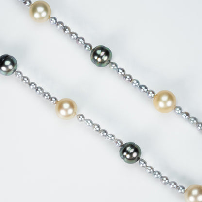 Radiant Multicolor Akoya Tahitian Pearl Necklace