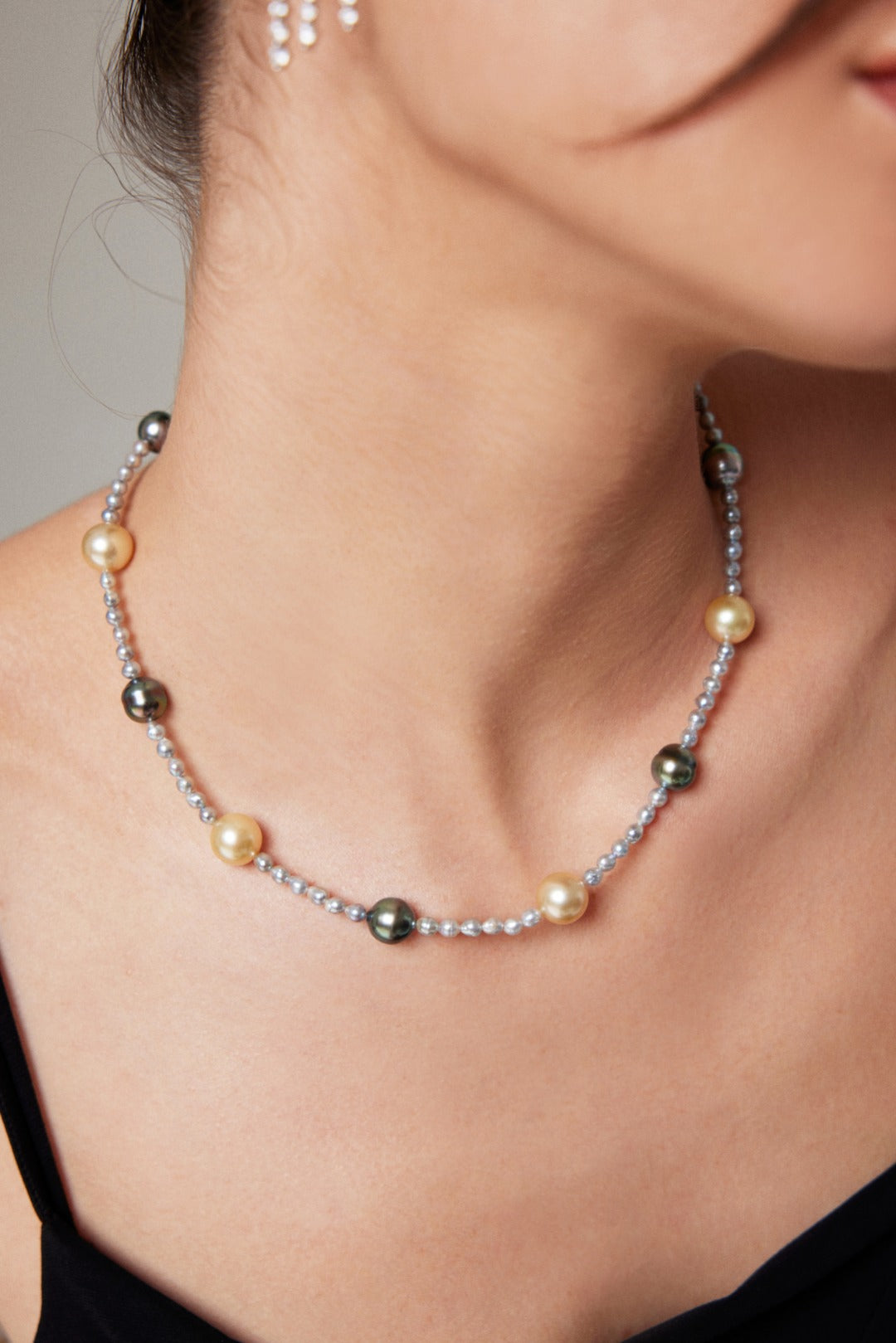 Radiant Multicolor Akoya Tahitian Pearl Necklace