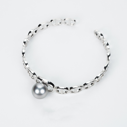 Tahitian Pearl In Silver Bracelet