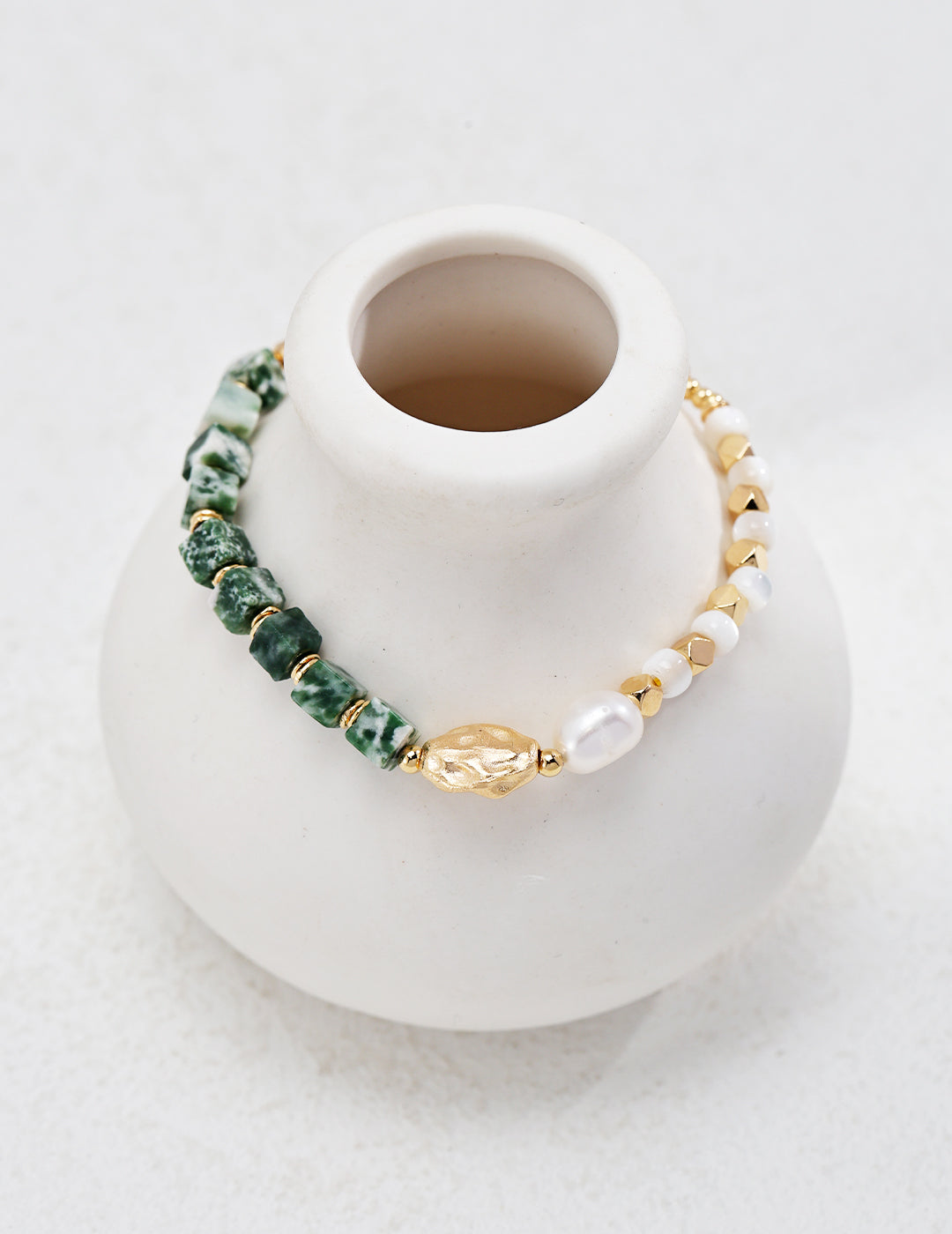 Qinghai Jade Pearl Bracelet/Necklace Set