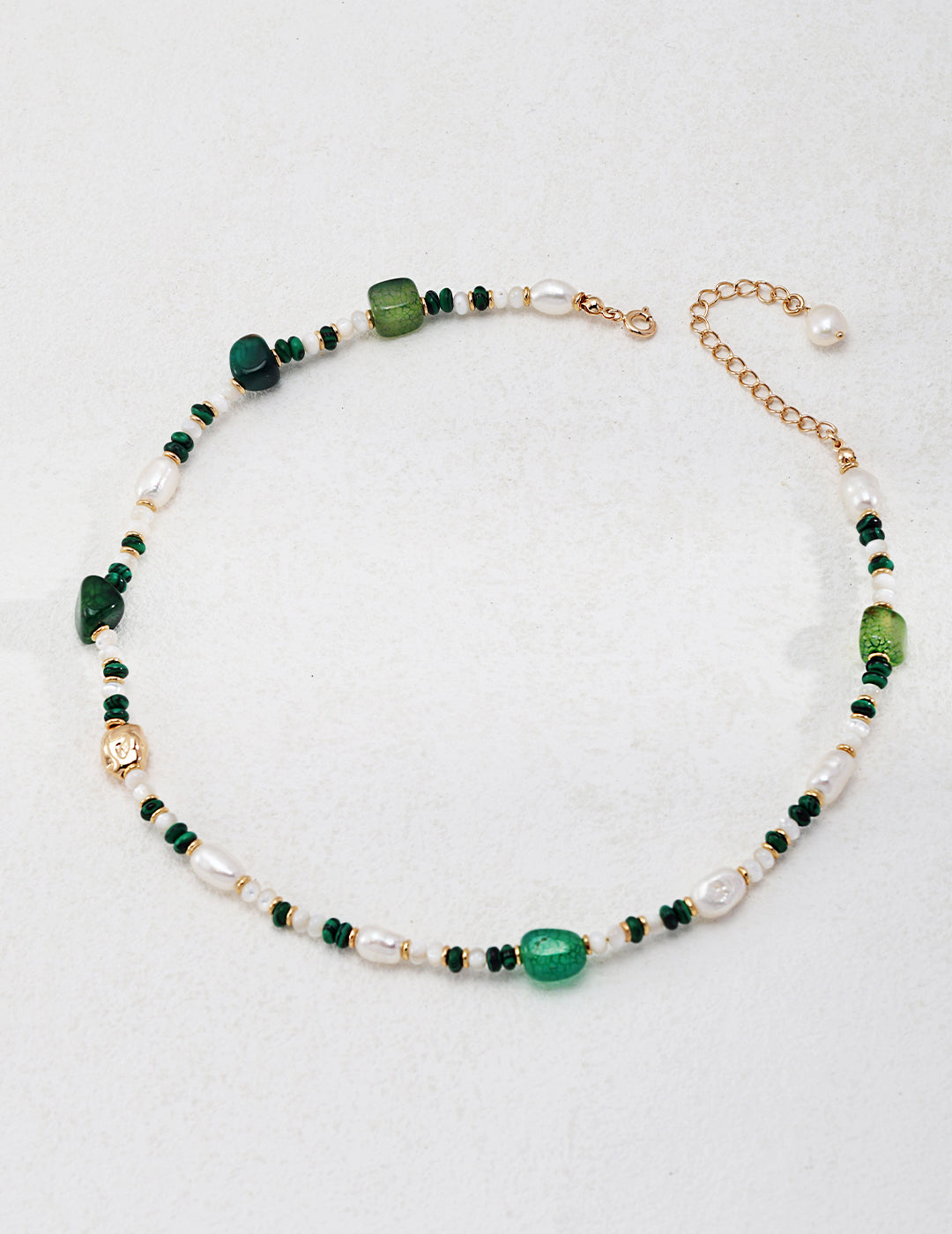 Unisex Peacock Stone Green Blue Stripe Agate Pearl Set