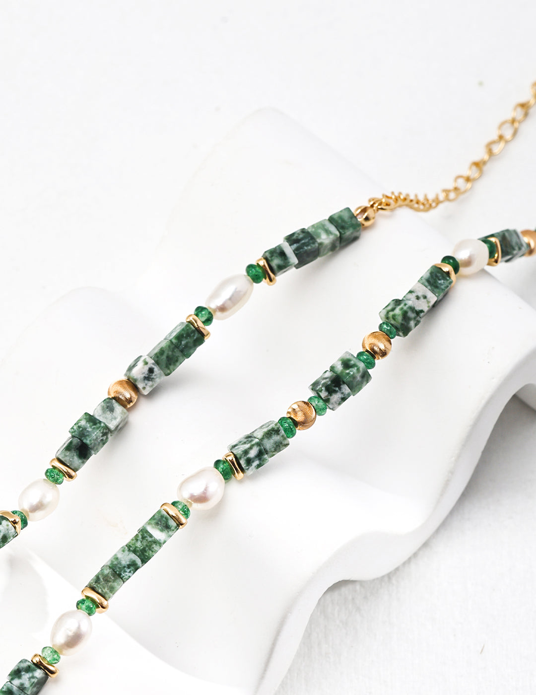 Qinghai Jade Pearl Bracelet/Necklace Set