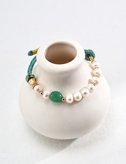 (Taurus/ Libra/Pisces) Zodiac Nephrite Jade Braided  Bracelet