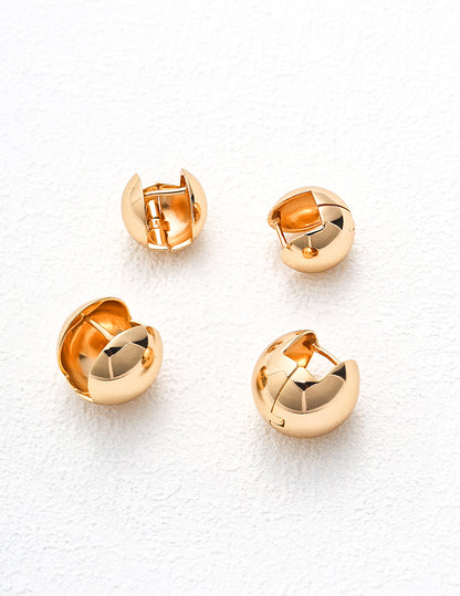 Round Ball Huggie Earrings