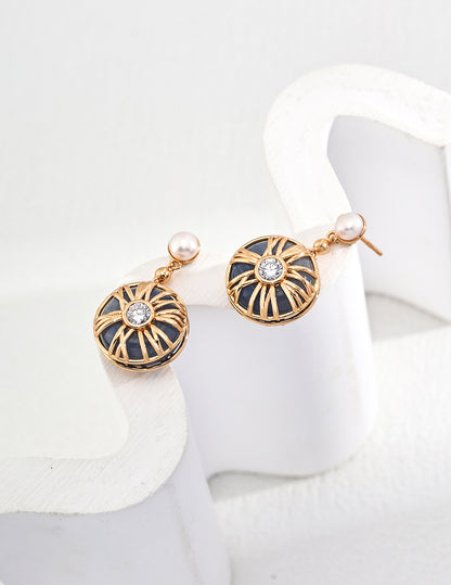 The Sun Silver Pearl Earrings