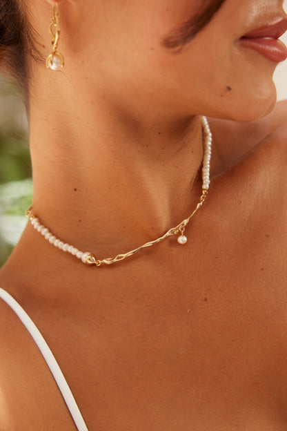 Pure Silver Pearl Necklace