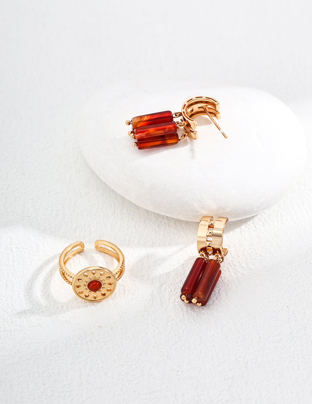 Chinese New Year Agate Earrings