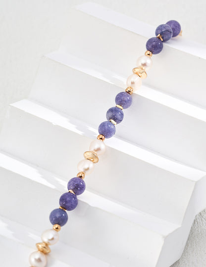 Natural Pearl Purple Lithium Bracelet