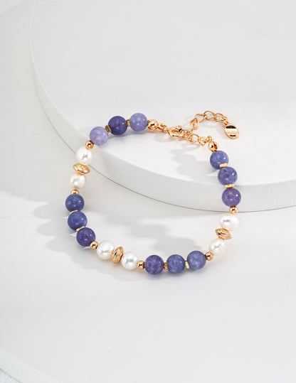 Natural Pearl Purple Lithium Bracelet