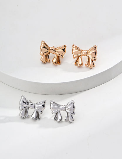 S925 Silver Vintage Bow Earrings