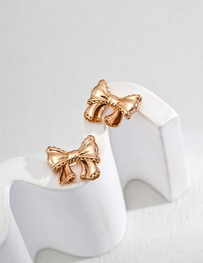 S925 Silver Vintage Bow Earrings