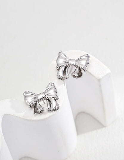 S925 Silver Vintage Bow Earrings