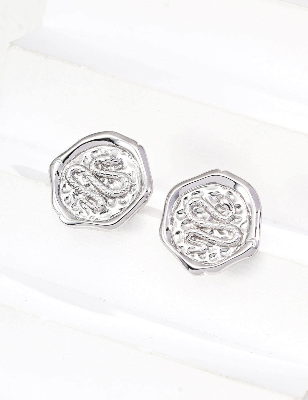 Silver Vintage Snake 2025 Chinese New Year Earrings